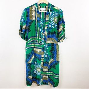 Moulinette Soeurs Rainforest Silk Shirt Dress